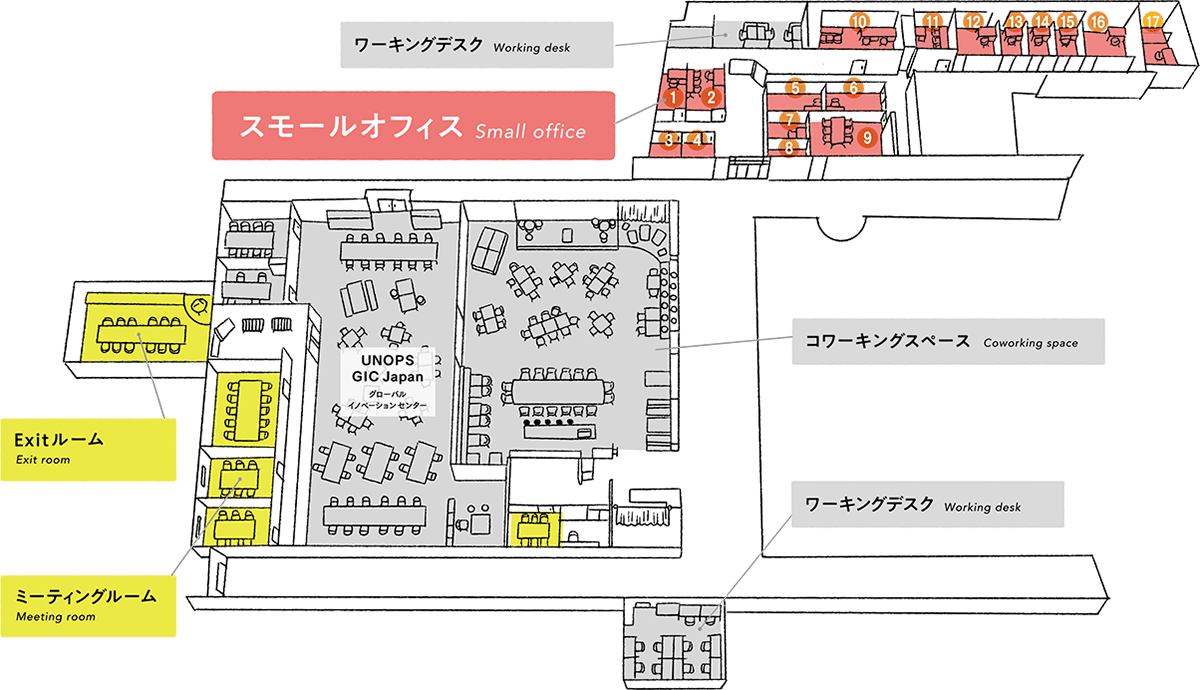 起業プラザひょうごスモールオフィス施設マップ